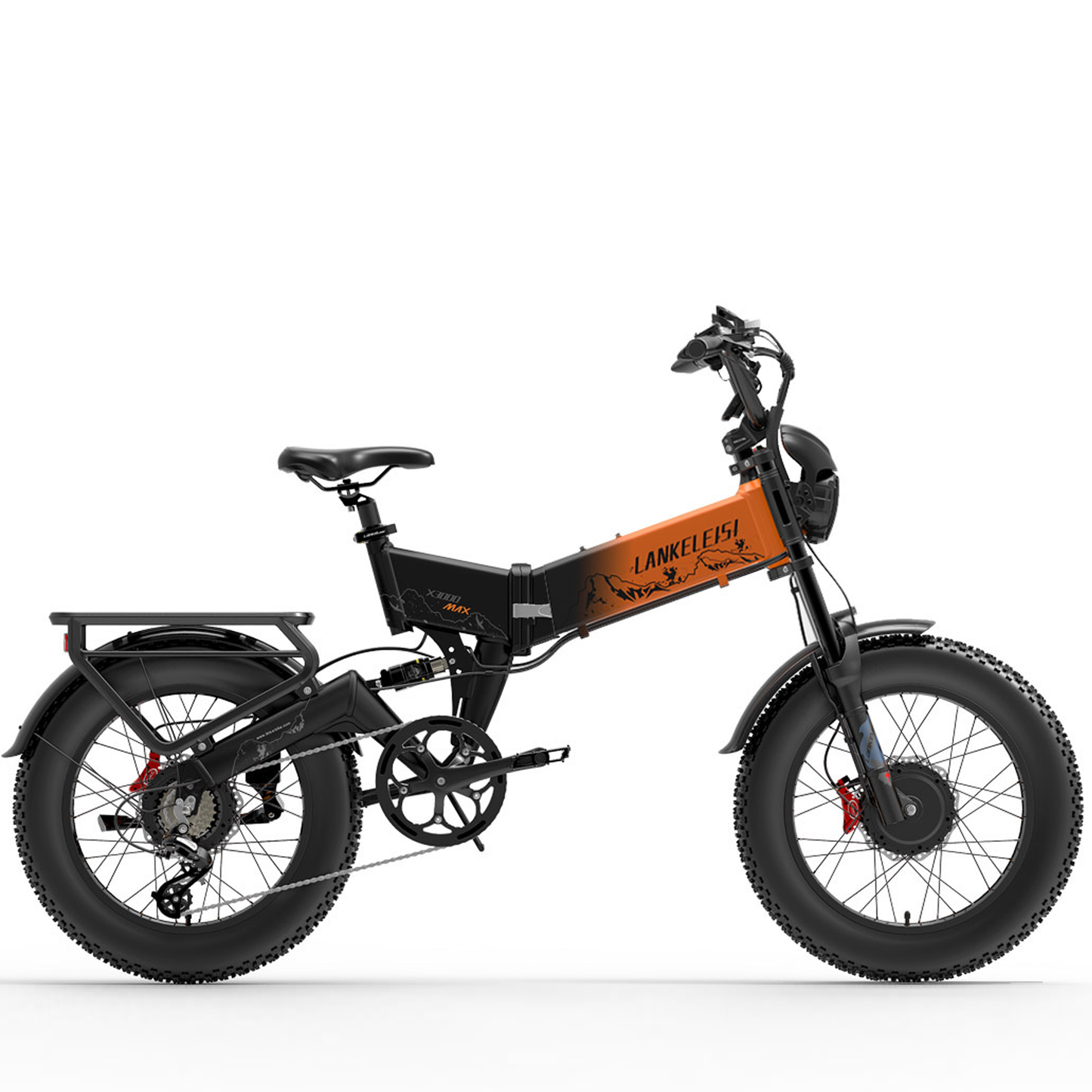 LANKELEISI | X3000 MAX Dual-Motor 2000watts Full Suspension Folding E-bike