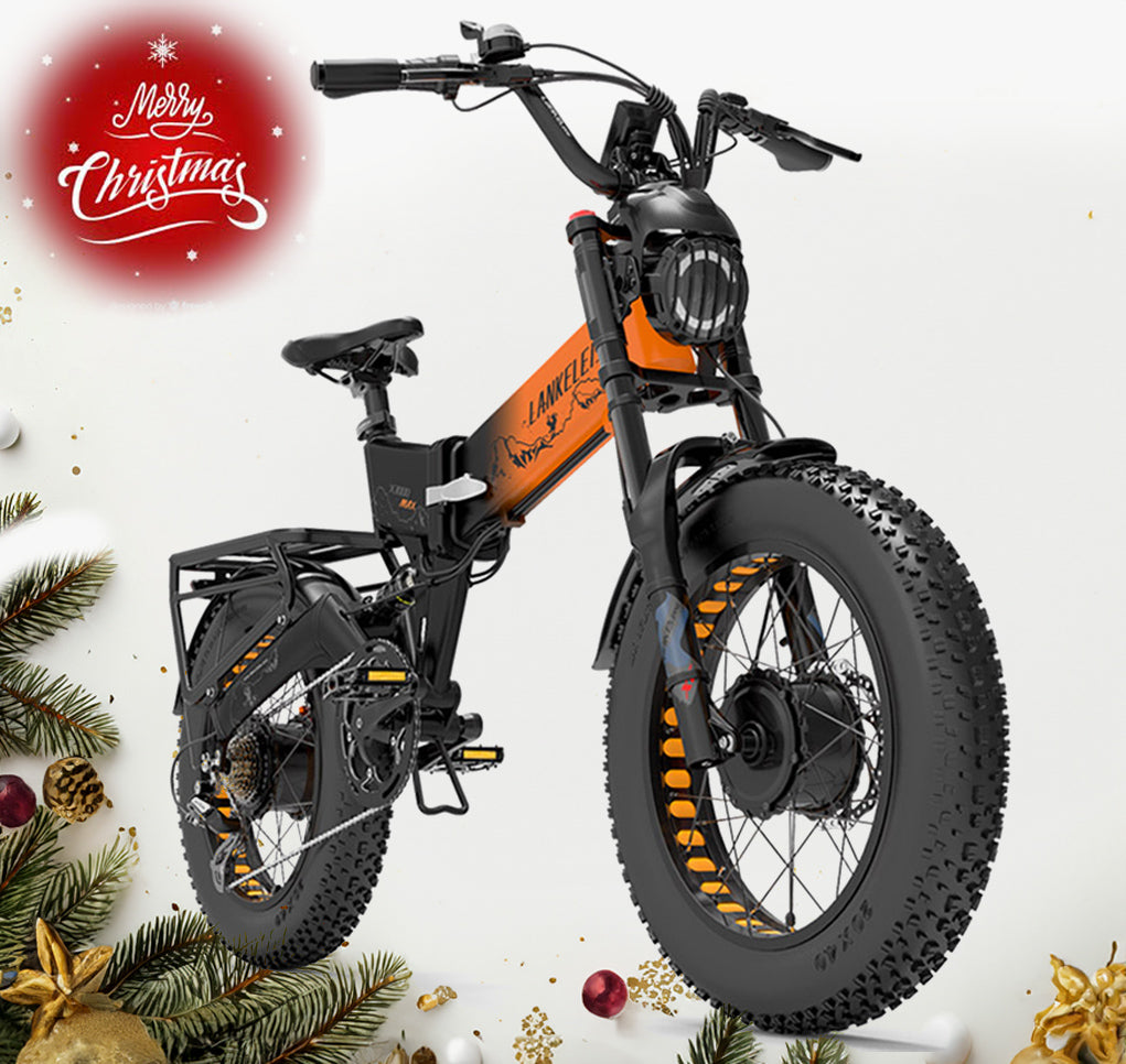 LANKELEISI | X3000 MAX Dual-Motor 2000watts Full Suspension Folding E-bike