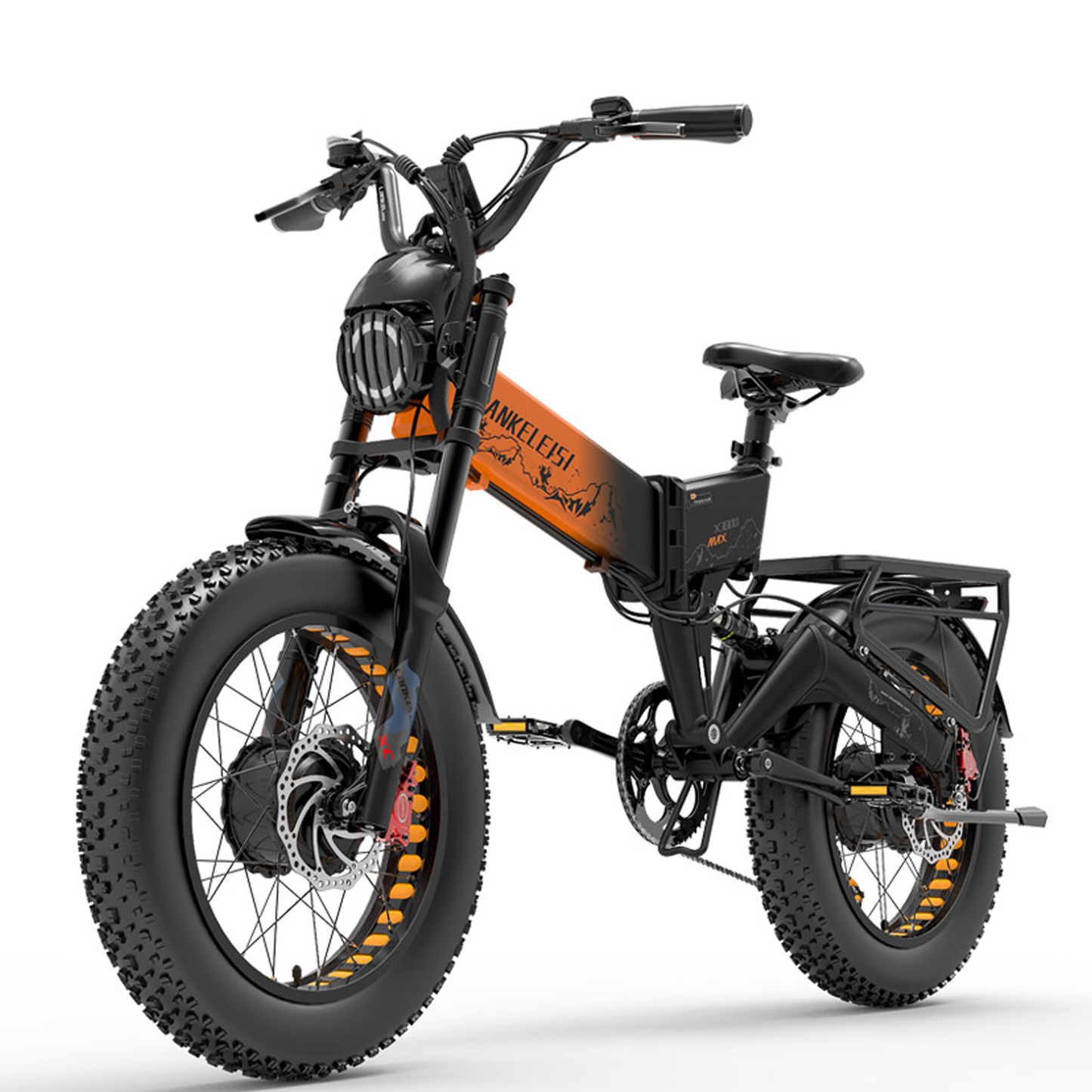 LANKELEISI | X3000 MAX Dual-Motor 2000watts Full Suspension Folding E-bike